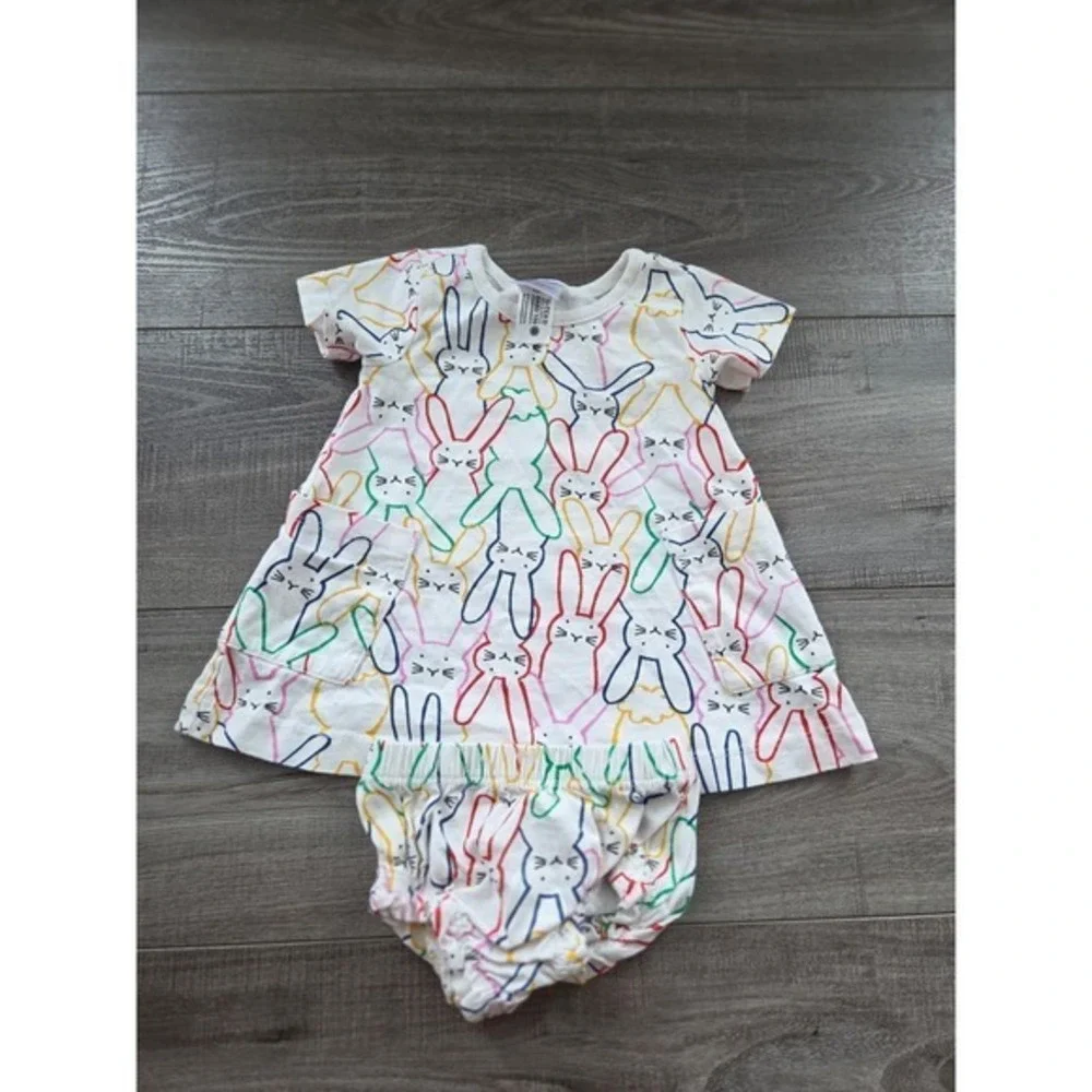 Hannah andersson baby girl bunny‎ dress 3-6 mos